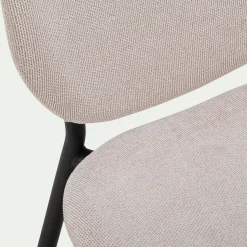 Chaise en tissu et bois d'eucalyptus - beige