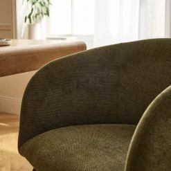 Chaise en tissu et métal avec accoudoirs - vert