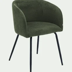 Chaise en tissu et métal avec accoudoirs - vert
