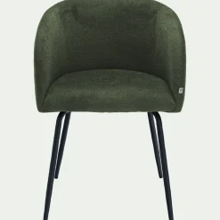 Chaise en tissu et métal avec accoudoirs - vert