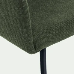 Chaise en tissu et métal avec accoudoirs - vert