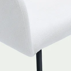 Chaise en tissu et métal avec accoudoirs - blanc ventoux
