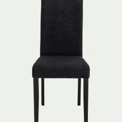 Chaise en tissu et piètement hêtre massif - noir