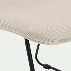 Chaise en tissu sans accoudoirs et pieds traineaux - beige