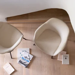 Chaise en velours côtelé avec accoudoirs - blanc ventoux