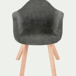 Chaise enfant en tissu avec accoudoirs - vert