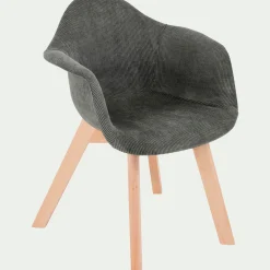 Chaise enfant en tissu avec accoudoirs - vert