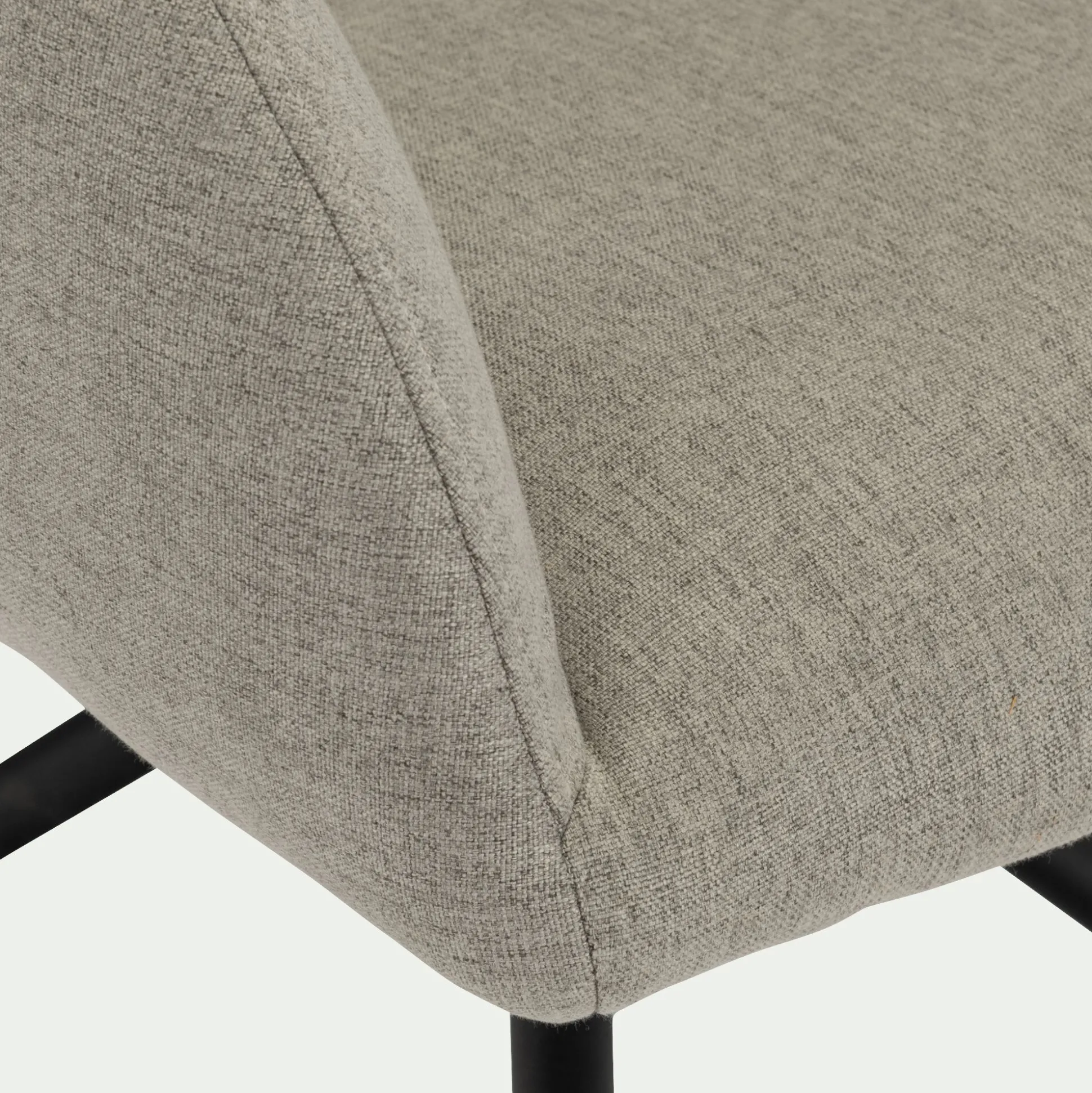 Chaise pivotante avec accoudoirs en tissu et piétement en fer - gris