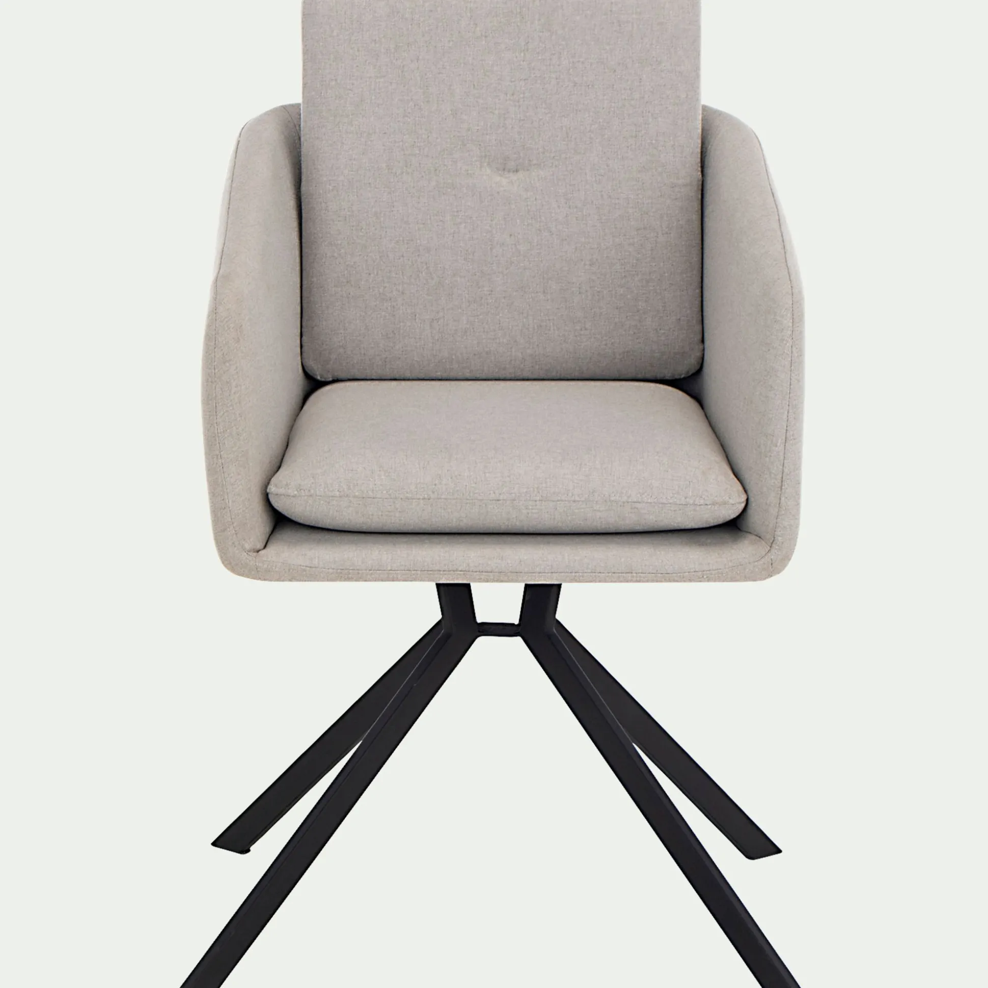 Chaise pivotante avec accoudoirs en tissu - gris borie