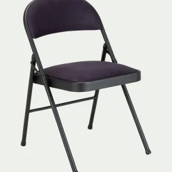 Chaise pliante en métal et tissu - noir calabrun