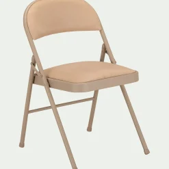Chaise pliante en métal et tissu - beige