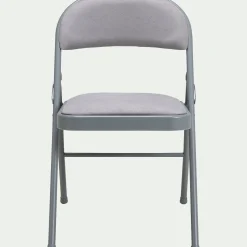 Chaise pliante en métal et tissu - gris restanque