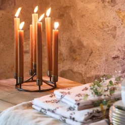 Chandelier 7 bougies en fer D18cm - doré