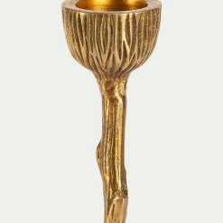 Chandelier effet bois en laiton H16cm - doré