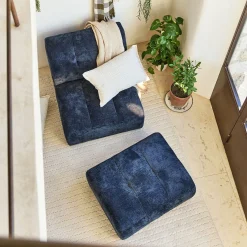 Chauffeuse en tissu Eden - bleu marine