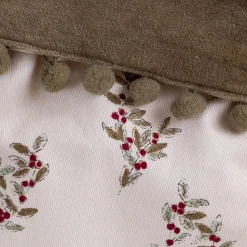 Chaussette déco de Noël motif floral - vert