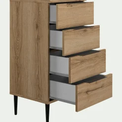 Chiffonnier 4 tiroirs en bois - bois clair