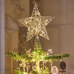 Cimier étoile lumineux H27cm - naturel