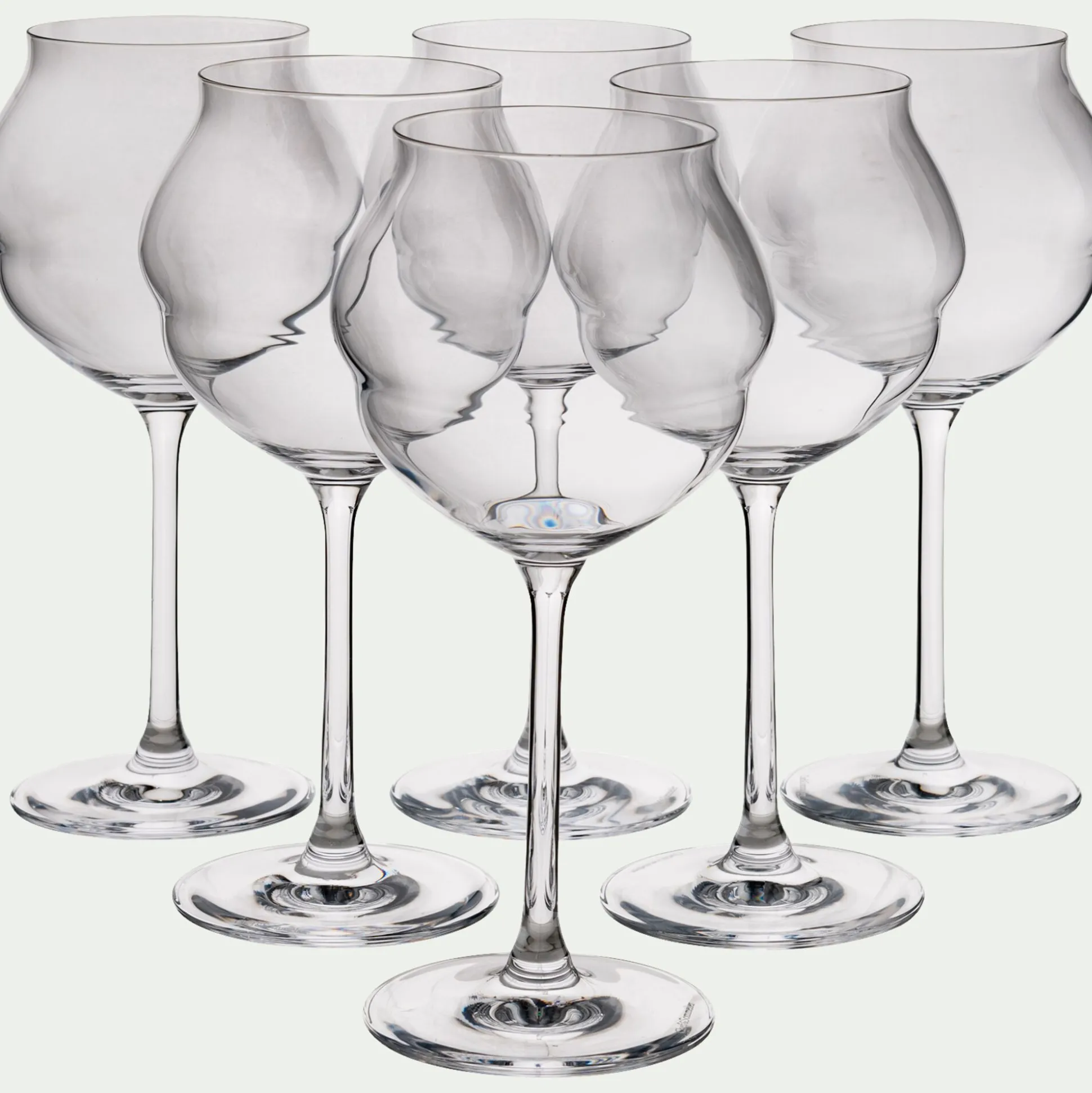 Coffret de 6 verres à pied en cristallin 50cl - transparent