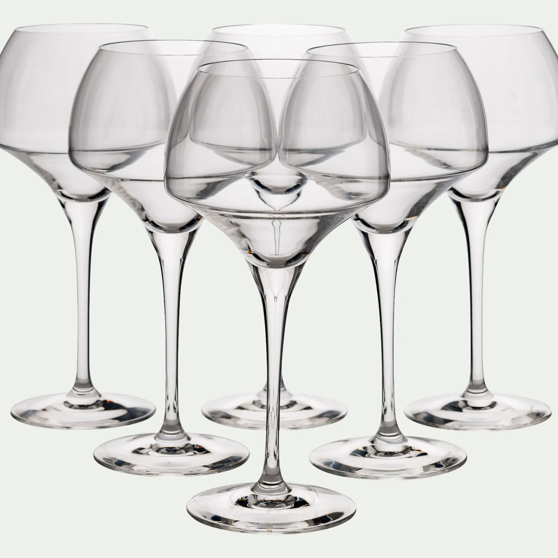 Coffret de 6 verres à pied en cristallin 55cl - transparent