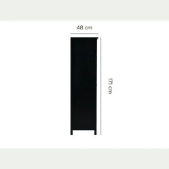 Colonne de salle de bain en bois de cèdre et cannage - H171cm