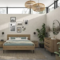 Commode 6 tiroirs en bois - bois clair