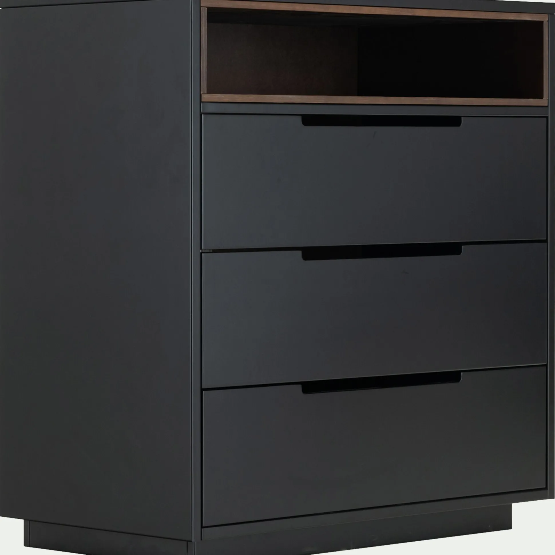 Commode 3 tiroirs en bois - noir