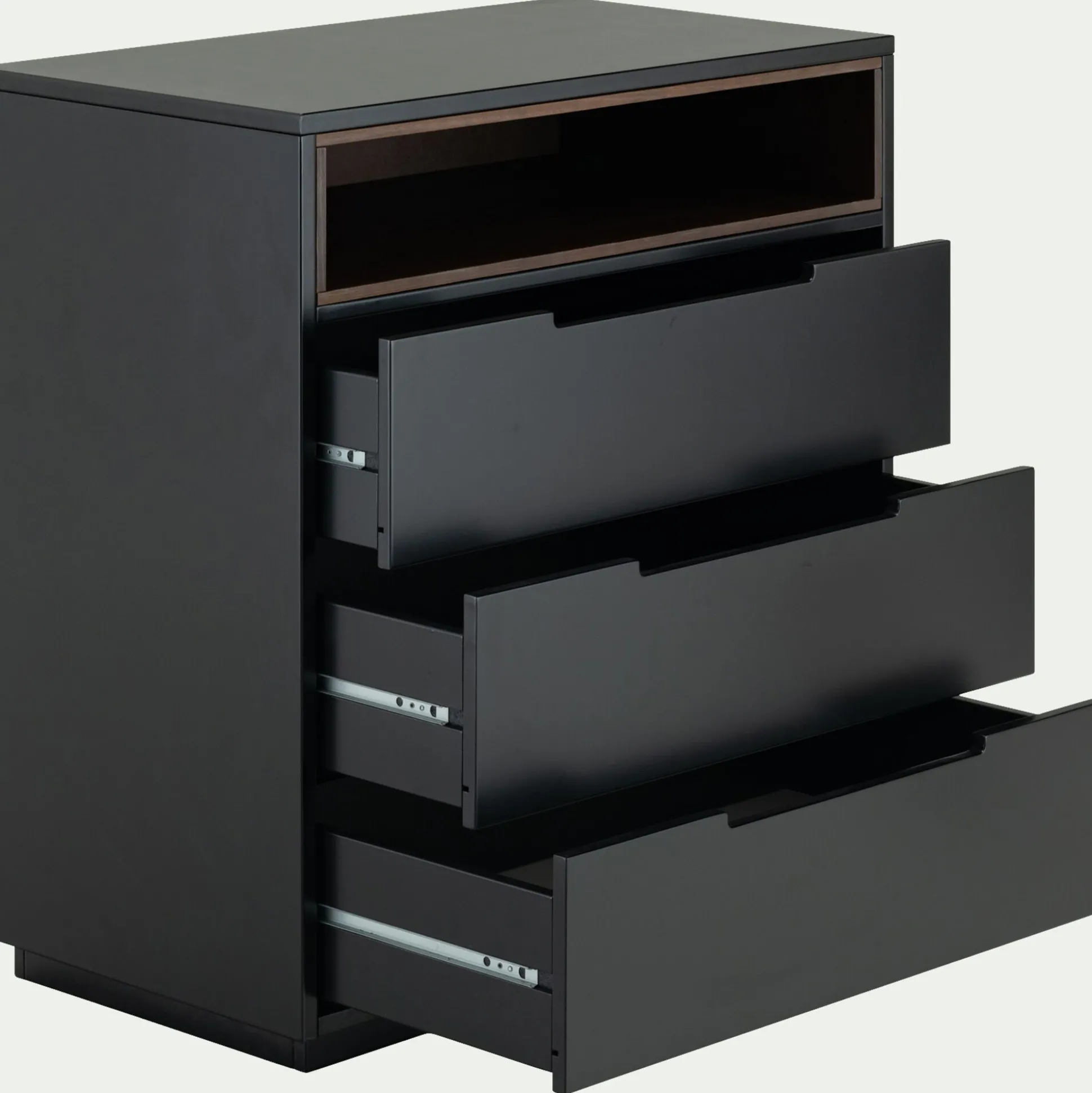 Commode 3 tiroirs en bois - noir