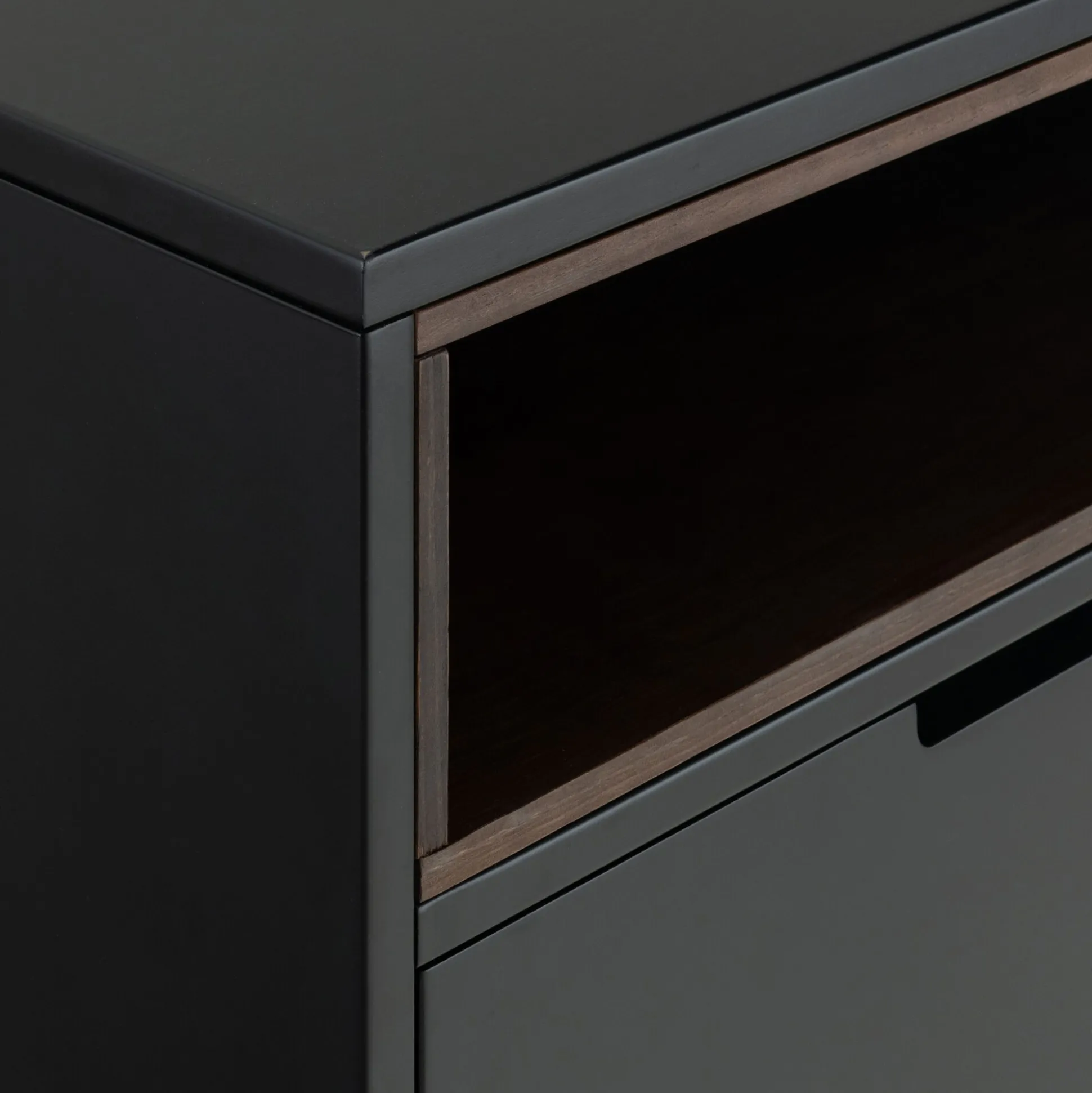 Commode 3 tiroirs en bois - noir