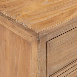 Commode 6 tiroirs en bois d'orme et de pin - bois clair