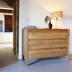 Commode 3 tiroirs en chêne - bois clair