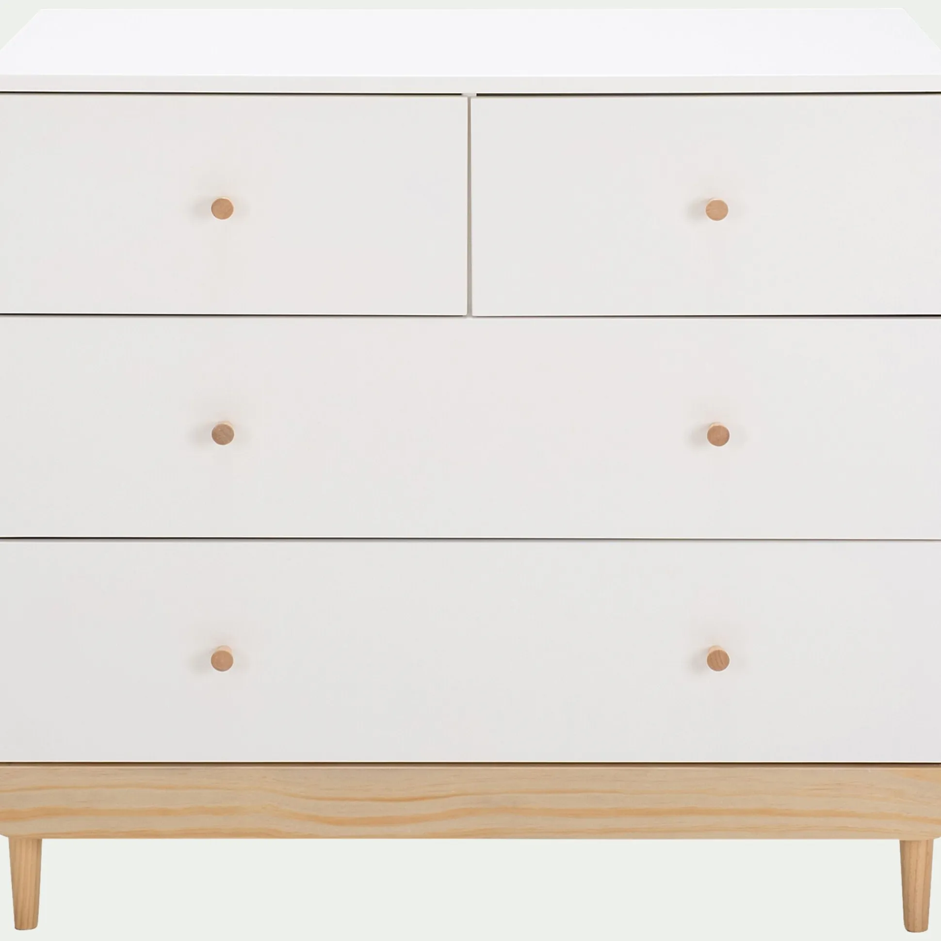 Commode enfant 4 tiroirs en bois - blanc
