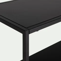Console 3 plateaux en acier - noir
