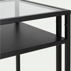 Console en verre et acier - noir L100xP35xH78cm