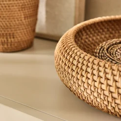 Coupe déco ronde en rotin D35cm - naturel