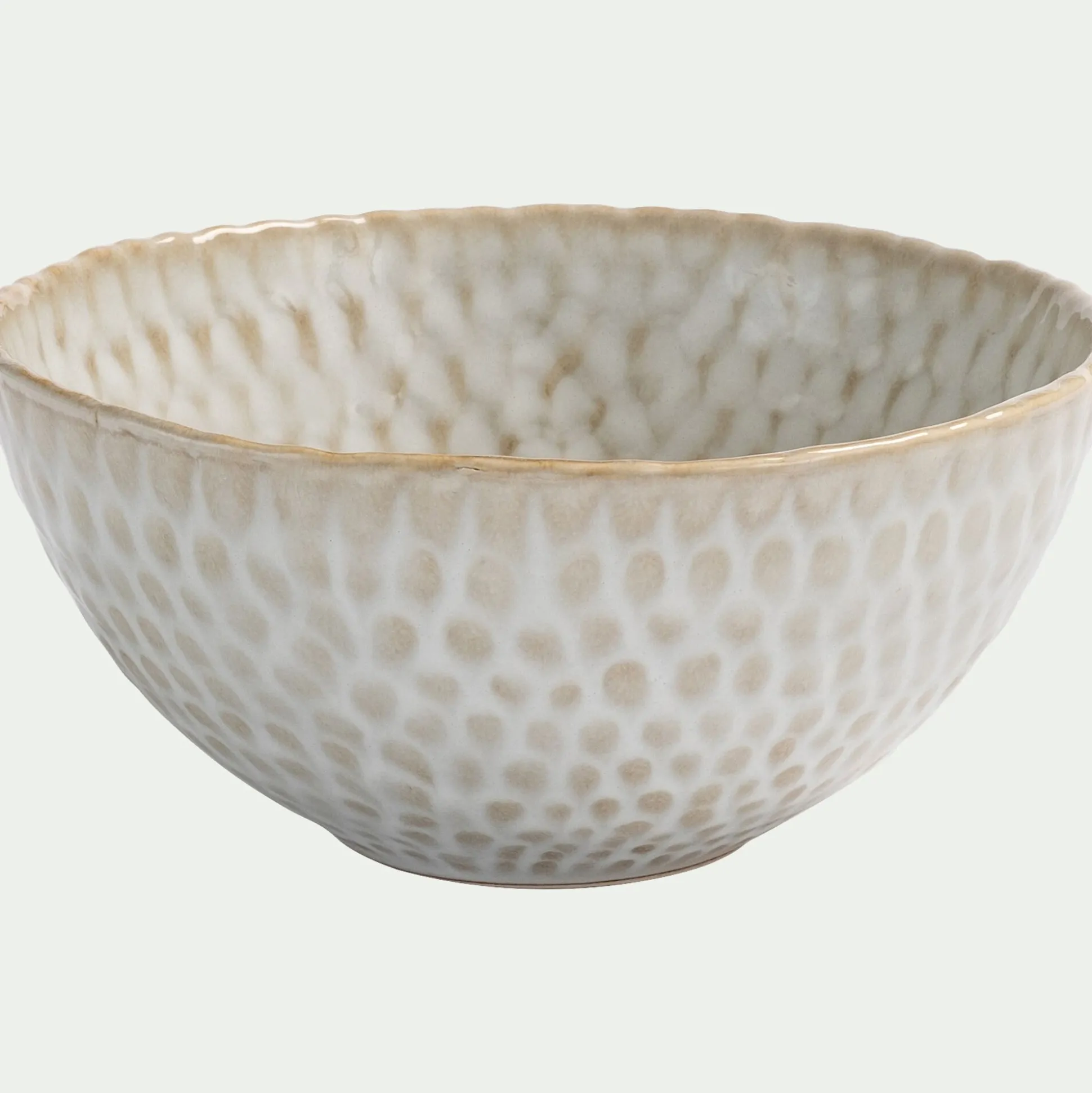 Coupe décorative en grès D17,5cm - blanc