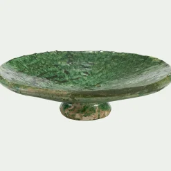 Coupe décorative sur pied en terre cuite D40cm - vert tamegroute