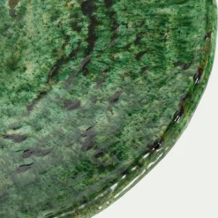 Coupe décorative sur pied en terre cuite D40cm - vert tamegroute