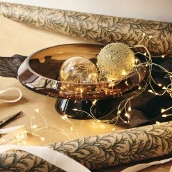 Coupe décorative sur pied en verre D26cm - brun rustrel