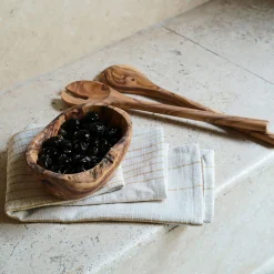 Coupelle apéritive en bois d'olivier D14cm - naturel