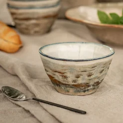 Coupelle conique en grès réactif D10,5cm - gris