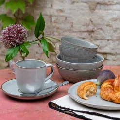 Coupelle en grès avec liseré doré D11cm - vert