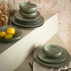 Coupelle en grès D14cm - vert olivier