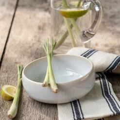 Coupelle en grès moucheté D14,7cm - blanc