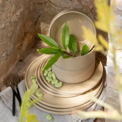 Coupelle mouchetée en grès D14cm - beige