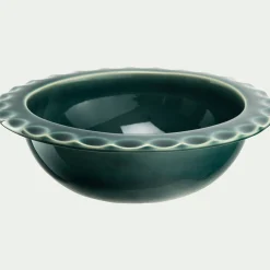 Coupelle ondulée en grès D18,5cm - vert