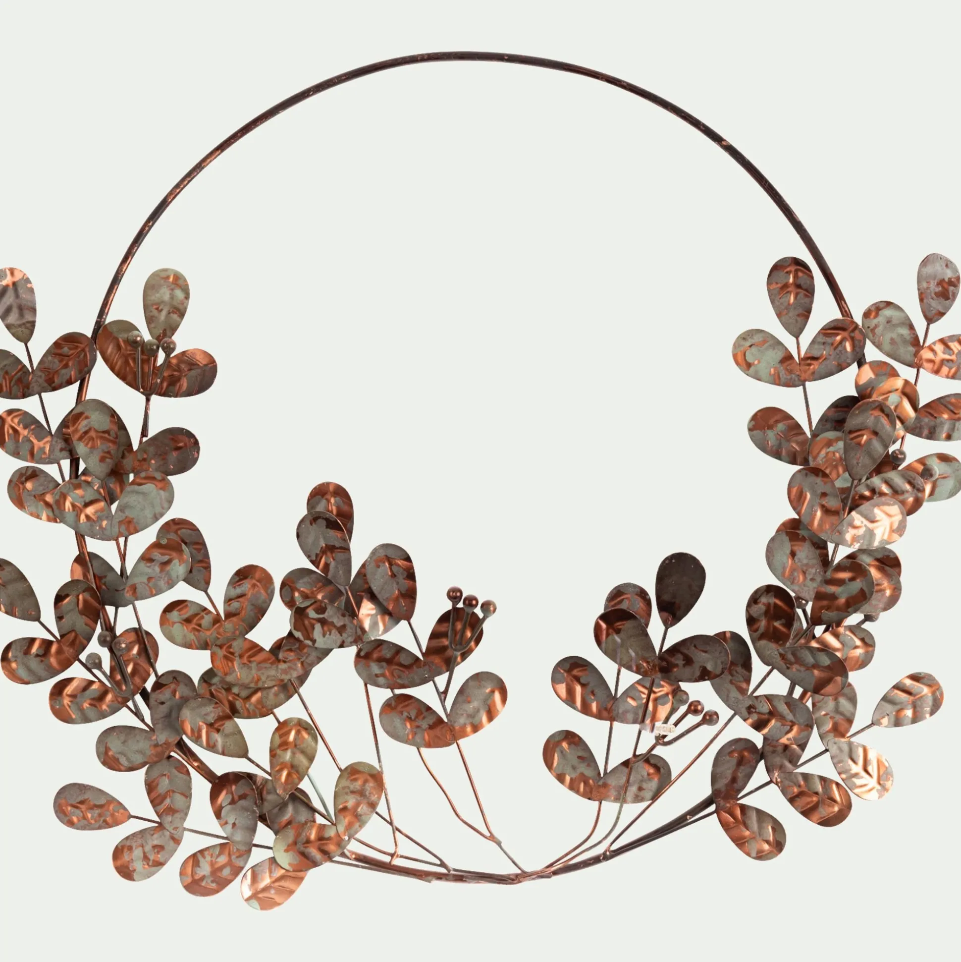 Couronne de Noël en métal D32cm - marron