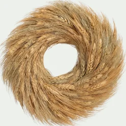 Couronne de Noël en épis de blé D27cm - naturel