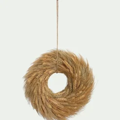 Couronne de Noël en épis de blé D27cm - naturel