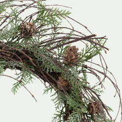 Couronne de Noël en pommes de pin D45cm - marron